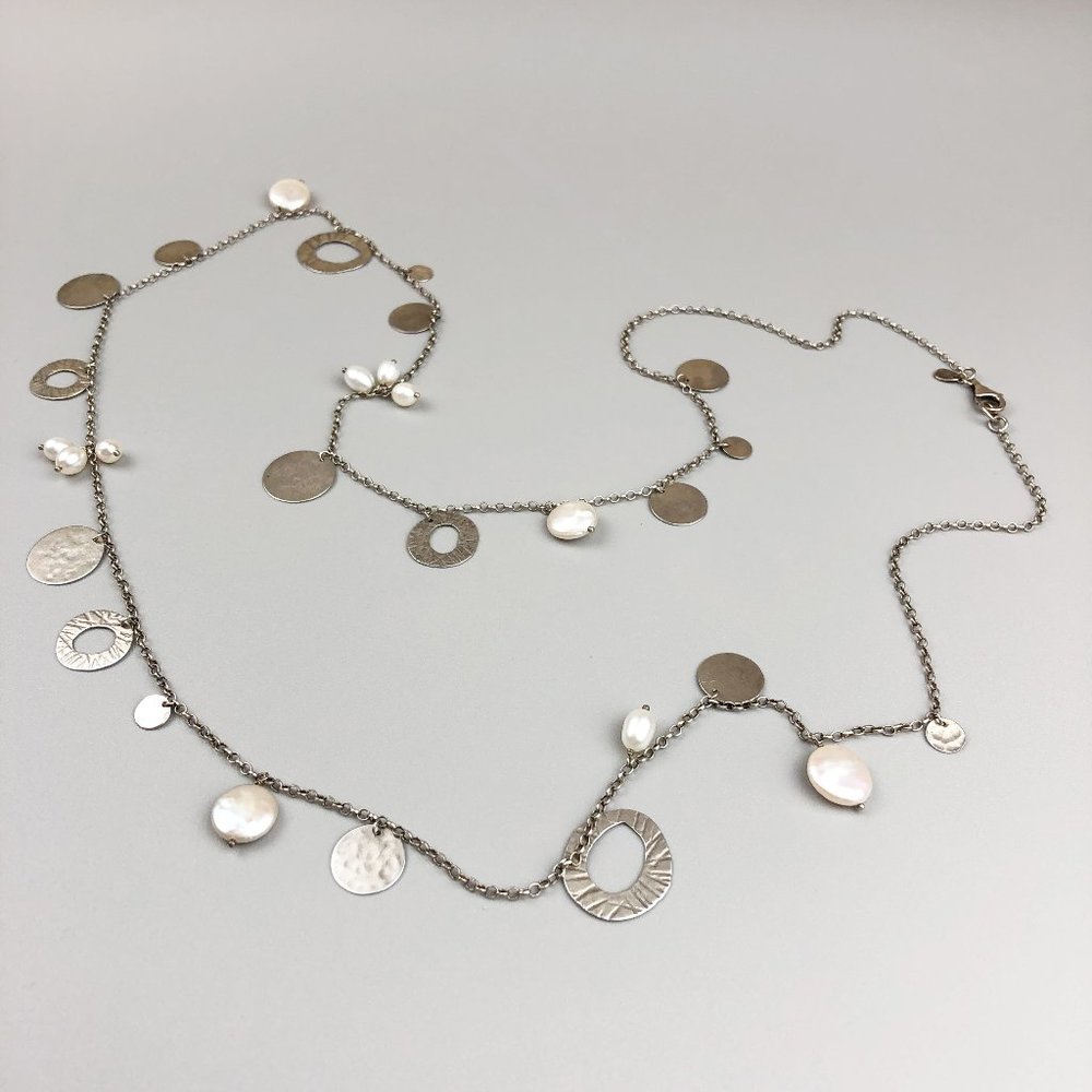 Silpada Sterling Silver and Pearl Long Necklace N2197